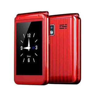 M9 Dual-screen Flip Elder Phone, 2.8 inch + 1.77 inch, 32MB+32MB, Support FM, SOS, GSM, Family Number, Big Keys, Dual SIM (Red)