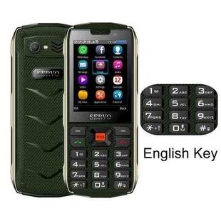 SERVO H8 Mobile Phone, English Key, 3000mAh Battery, 2.8 inch, Spredtrum SC6531CA, 21 Keys, Support Bluetooth, FM, Magic Sound, Flashlight, GSM, Quad SIM(Green)