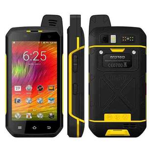 UNIWA B6000 PTT Walkie Talkie Rugged Phone, 2GB+16GB, IP68 Waterproof Dustproof Shockproof, 5000mAh Battery, 4.7 inch Android 9.0 MTK6762 Octa Core up to 2.0GHz, Network: 4G, NFC, OTG (Yellow)