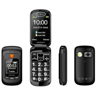 Mafam F899 Flip Phone, 2.4 inch, 32MB+32MB, Support FM, SOS, GSM, Family Number, Big Keys, Dual SIM(Black)