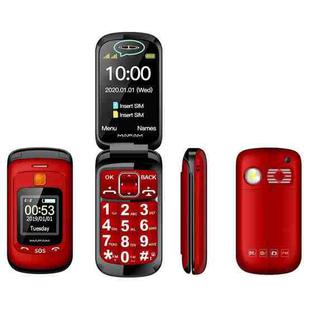 Mafam F899 Flip Phone, 2.4 inch, 32MB+32MB, Support FM, SOS, GSM, Family Number, Big Keys, Dual SIM(Red)