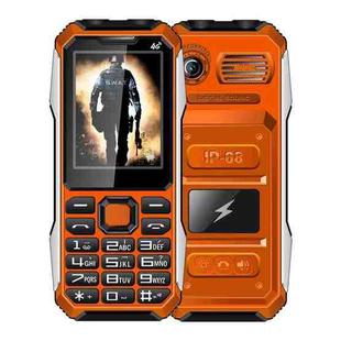 A6 Triple Proofing Elder Phone, Waterproof Shockproof Dustproof, 6800mAh Battery, 2.4 inch, 21 Keys, Bluetooth, LED Flashlight, FM, SOS, Dual SIM, Network: 2G(Orange)