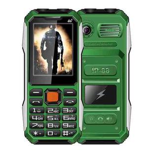 A6 Triple Proofing Elder Phone, Waterproof Shockproof Dustproof, 6800mAh Battery, 2.4 inch, 21 Keys, Bluetooth, LED Flashlight, FM, SOS, Dual SIM, Network: 2G(Green)