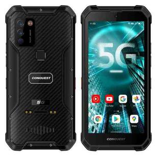 CONQUEST S21 5G Rugged Phone, Non-contact Infrared Thermometer, 8GB+128GB, Dual Back Cameras, IP68 Waterproof Dustproof Shockproof, Face ID & Fingerprint Identification, 5.7 inch Android 11 MTK6833 Dimensity 700 Octa Core 7nm up to 2.0GHz, Network: 5G, NFC (Black)
