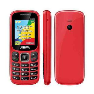 UNIWA E1803 Elder Keypad Phone, 1.77 inch SC6531E, LED Flashlight, 21 Keys, Network: 2G, EU Plug (Red)