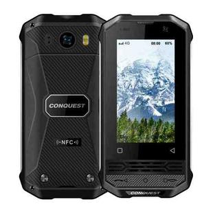 CONQUEST F2 Rugged Phone, 6GB+128GB, IP68 Waterproof Dustproof Shockproof, Face ID & Fingerprint Identification, 3.0 inch Android 12 MTK6762 Octa Core up to 2.0GHz, Network: 4G, NFC, OTG, IR(Black)