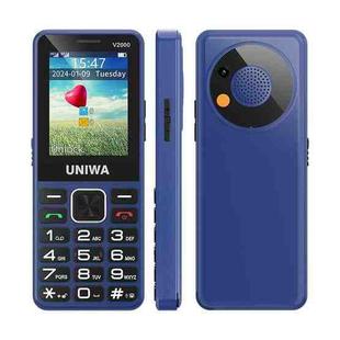 UNIWA V2000 Elder Keypad Phone, 2.4 inch Unisoc T107, 1700mAh Battery, LED Flashlight, SOS, Network: 4G, AU Plug (Blue)