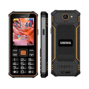 UNIWA S2 IP68 Rugged Keypad Phone, 2.4 inch Mediatek MT6261, 2500mAh Battery, 21 Keys, Network: 2G (Black+Orange)