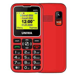 UNIWA V171 Mobile Phone, 1.77 inch, 1000mAh Battery, 21 Keys, Support Bluetooth, FM, MP3, MP4, GSM, Dual SIM, with Docking Base(Red)