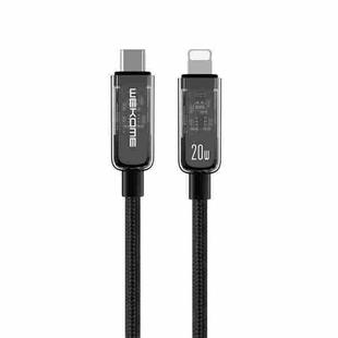 WK WDC-181 PD 20W Pioneer Series USB-C/Type-C to 8 Pin Transparent Fast Charge Data Cable, Length:1m (Black)