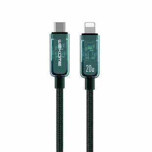 WK WDC-181 PD 20W Pioneer Series USB-C/Type-C to 8 Pin Transparent Fast Charge Data Cable, Length:1m (Green)