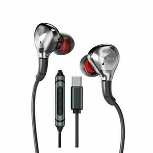 WK Black Gold Series YC06 USB-C/Type-C HIFI Sound Quality Wired Headphones(Tarnish)