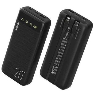 WEKOME WP-357 Minre Series 12W 20000mAh Power Bank with Cable (Black)