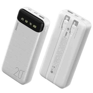 WEKOME WP-357 Minre Series 12W 20000mAh Power Bank with Cable (White)