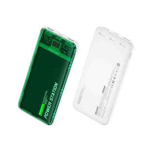 WK WP-343 10000mAh Pioneer 2 Generation Transparent Fast Charge Power Bank(Green)