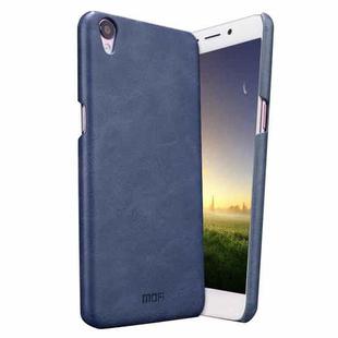 MOFI for OPPO R9 Crazy Horse Texture Leather Surface PC Protective Case Back Cover(Dark Blue)