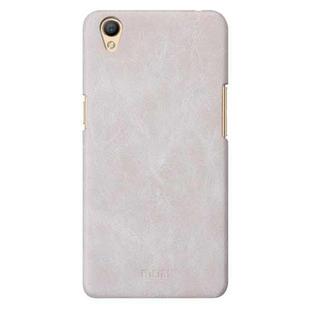 MOFI for OPPO A37 Crazy Horse Texture Leather Surface PC Protective Case Back Cover(White)