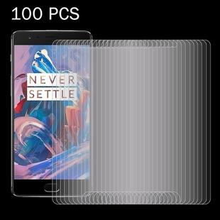 100 PCS for Oneplus Three 0.26mm 9H Surface Hardness 2.5D Explosion-proof Tempered Glass Screen Film