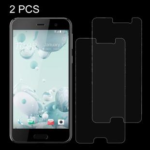 2 PCS for HTC U Play 0.26mm 9H Surface Hardness Explosion-proof Non-full Screen Tempered Glass Screen Film