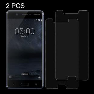 2 PCS for Nokia 5 0.26mm 9H Surface Hardness Explosion-proof Non-full Screen Tempered Glass Screen Film