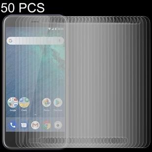 50 PCS 0.26mm 9H 2.5D Tempered Glass Film for HTC U11 Life