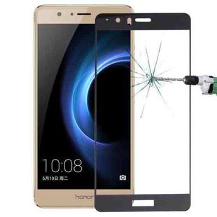 For Huawei  Honor V8 0.26mm 9H Surface Hardness Explosion-proof Silk-screen Tempered Glass Full Screen Film (Black)