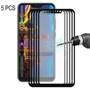 5 PCS ENKAY Hat-Prince  0.26mm 9H 2.5D Full Screen Covered Tempered Glass Color Screen Film for  Xiaomi Redmi Note 6(Black)