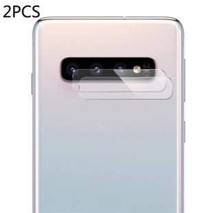 2 PCS ENKAY Hat-Prince 0.2mm 9H 2.15D Curved Explosion-proof Rear Camera Lens Protector Tempered Glass Film for Galaxy S10 / S10 Plus