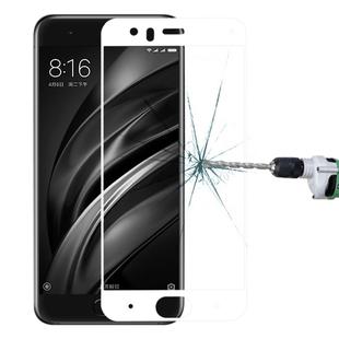 For Xiaomi  Mi 6 0.33mm 9H Surface Hardness Silk-screen Full Screen Tempered Glass Screen Protector (White)