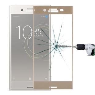 For Sony Xperia XZ Premium 0.33mm 9H Surface Hardness 3D Silk-screen Full Screen Tempered Glass Screen Protector(Gold)