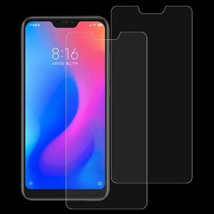 2 PCS 0.26mm 9H Surface Hardness 2.5D Curved Edge Tempered Glass Film for Xiaomi Redmi Note 6 Pro