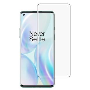 For OnePlus 8 9H 9D Curved Edge Tempered Glass Film(Black)