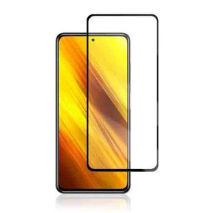 mocolo 0.33mm 9H 2.5D Full Glue Silk Print Tempered Glass Film for Xiaomi POCO X3 NFC, Support Fingerprint Unlock(Black)