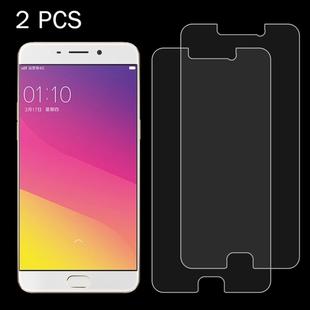 2 PCS for Oppo R9 Plus 0.26mm 9H Surface Hardness 2.5D Explosion-proof Tempered Glass Screen Film