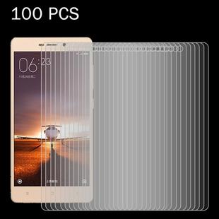 100 PCS for Xiaomi Redmi 3 & 3S 0.26mm 9H Surface Hardness 2.5D Explosion-proof Tempered Glass Screen Film