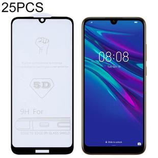 25 PCS 9H 5D Full Glue Full Screen Tempered Glass Film for Huawei Y6 (2019) / Honor 8A