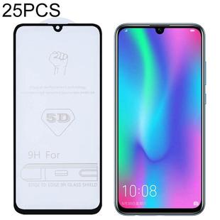 25 PCS 9H 5D Full Glue Full Screen Tempered Glass Film for Huawei Honor 10 Lite / P Smart 2019