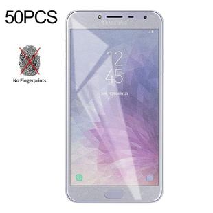 50 PCS Non-Full Matte Frosted Tempered Glass Film for Galaxy J4, No Retail Package