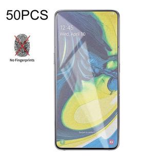 50 PCS Non-Full Matte Frosted Tempered Glass Film for Galaxy A80 / A90, No Retail Package