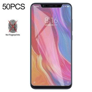 50 PCS Non-Full Matte Frosted Tempered Glass Film for Xiaomi Mi 8, No Retail Package