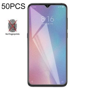 50 PCS Non-Full Matte Frosted Tempered Glass Film for Xiaomi Mi 9, No Retail Package