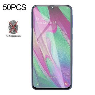 50 PCS Non-Full Matte Frosted Tempered Glass Film for Galaxy A40, No Retail Package