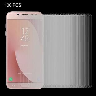 100 PCS for Galaxy J7 (2017) (US Version) 0.3mm 9H Surface Hardness 2.5D Explosion-proof Non-full Screen Tempered Glass Screen Film