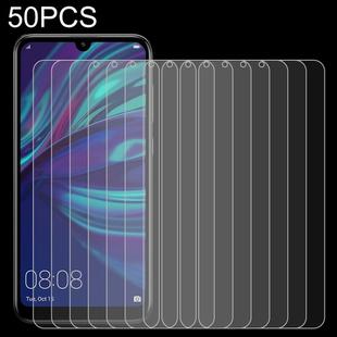 50 PCS 0.26mm 9H 2.5D Tempered Glass Film for Huawei Y7 2019, No Retail Package