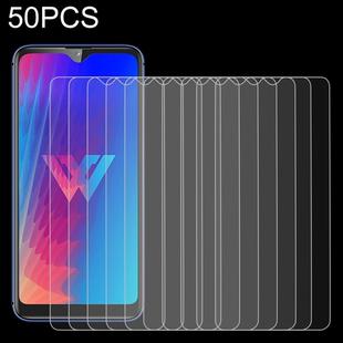 50 PCS 0.26mm 9H 2.5D Tempered Glass Film for LG W30, No Retail Package