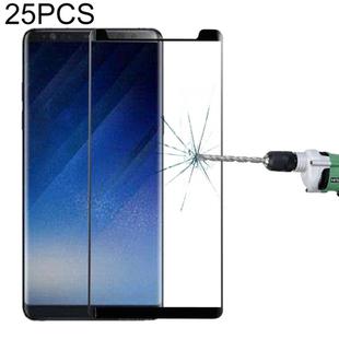 25 PCS Full Glue 3D Curved Silk-screen Non-full Screen Tempered Glass Screen Protector with Fully Adhesive For Galaxy Note 8(Black)