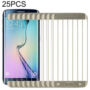 25 PCS For Galaxy S6 edge 0.3mm 9H Surface Hardness 3D Explosion-proof Colorized Electroplating Tempered Glass Full Screen Film (Gold)