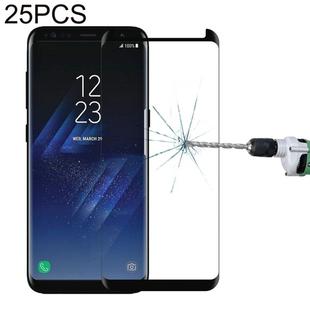 25 PCS For Galaxy S8 Plus / G955 0.26mm 9H Surface Hardness 3D Explosion-proof Non-full Edge Glue Screen Curved Case Friendly Tempered Glass Film (Black)