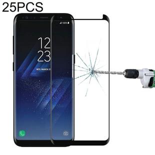 25 PCS For Galaxy S8 Plus / G955 0.26mm 9H Surface Hardness 3D Explosion-proof Non-full Edge Glue Screen Curved Case Friendly Tempered Glass Film (Black Black)