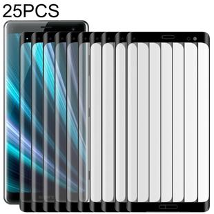25 PCS For Sony Xperia XZ3 0.3mm 9H Surface Hardness 3D Curved Edge Full Screen Tempered Glass Film (Black)